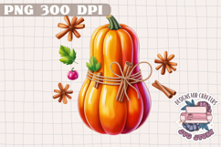 Autumn Pumpkin Sublimation design Fall Decorative Color PNG Product Image 1