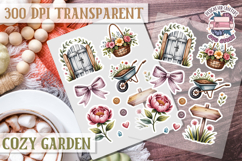 Cozy Garden sticker sheet Flowers Botanical PNG Cute Product Image 1