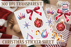 Christmas Watercolor Sticker Sheet Winter Cute Holiday PNG Product Image 1
