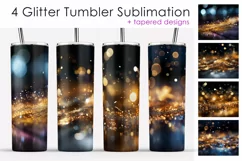 Glitter Tumbler Sublimation. Gold Bokeh Tumbler Designs 20oz Product Image 1