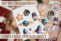 Christmas Watercolor Sticker Sheet Winter Cute Holiday PNG Product Image 1