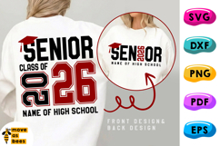 Senior Class Of 2026 SVG, PNG, Varsity, Black/Maroon Design Product Image 1