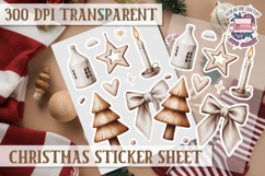 Christmas Watercolor Sticker Sheet Winter Cute Holiday PNG Product Image 1