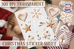 Christmas Watercolor Sticker Sheet Winter Cute Holiday PNG Product Image 1