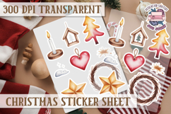 Christmas Watercolor Sticker Sheet Winter Cute Holiday PNG Product Image 1