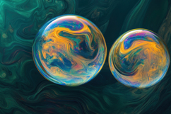 Soap Bubble with Dark Background Wallpaper Product Image 1