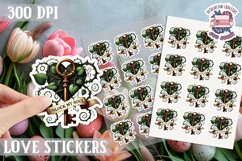 Love sticker Sheet Valentine Day Lovers Gothic Skull PNG Product Image 1