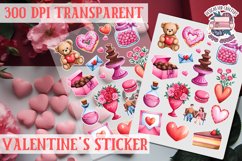 Love sticker Sheet Valentine Day Lovers Funny Heart PNG Product Image 1