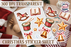 Christmas Watercolor Sticker Sheet Winter Cute Holiday PNG Product Image 1