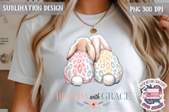 Cute Bunnies Spring Sublimation Design PNG Easter Hoop bunny Product Image 1
