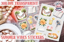 Summer Vibes sticker sheet Summer Scrapbook PNG Product Image 1