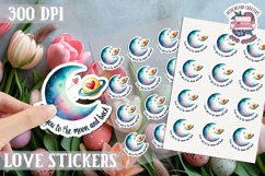 Love sticker Sheet Valentine Day Love You to the moon Product Image 1