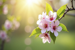 Pink Cherry Blossoms Background Wallpaper Product Image 1