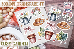 Cozy Garden sticker sheet Flowers Botanical PNG Cute Product Image 1