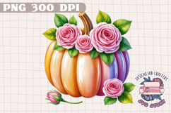 Autumn Pumpkin Sublimation design Fall Decorative Color PNG Product Image 1
