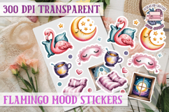 Flamingo Mood sticker sheet Pink Love Bird PNG Glamour Product Image 1