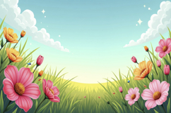 Flower Grass Background Product Image 1