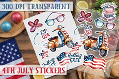 4th July sticker sheet USA Scrapbook PNG Independent Day Product Image 1
