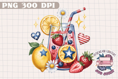4th of July PNG Sublimation Strawberry berries Patriotic Product Image 1