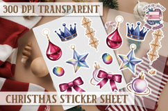 Christmas Watercolor Sticker Sheet Winter Cute Holiday PNG Product Image 1