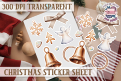 Christmas Watercolor Sticker Sheet Winter Cute Holiday PNG Product Image 1