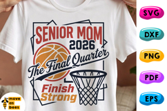 Baseball Senior 2026 Mom SVG, PNG, The Final Quarter Product Image 1