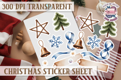 Christmas Watercolor Sticker Sheet Winter Cute Holiday PNG Product Image 1
