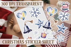 Christmas Watercolor Sticker Sheet Winter Cute Holiday PNG Product Image 1