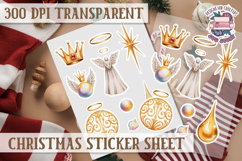 Christmas Watercolor Sticker Sheet Winter Cute Holiday PNG Product Image 1