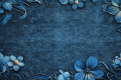 Blue Flowers with Blue Background Wallpaper Product Image 1