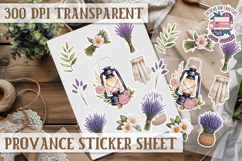 Cozy sticker sheet Flowers Scrapbook PNG Provence Product Image 1