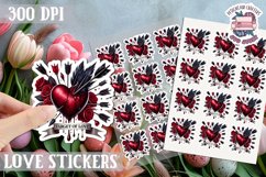 Love sticker Sheet Valentine Day Lovers Gothic Skull PNG Product Image 1
