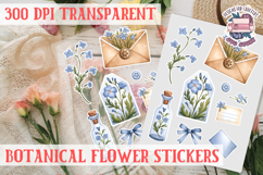 Flowers sticker sheet Spring Botanical Summer Scrapbook PNG Product Image 1