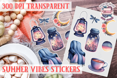 Summer Vibes sticker sheet Summer Scrapbook PNG Product Image 1