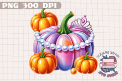 Autumn Pumpkin Sublimation design Fall Decorative Color PNG Product Image 1