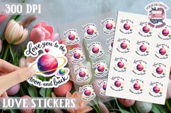 Love sticker Sheet Valentine Day Love You to the moon Product Image 1