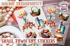 Small Town LIfe sticker Scrapbook PNG Village Garden Farm Product Image 1