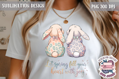 Cute Bunnies Spring Sublimation Design PNG Easter Hoop bunny Product Image 1