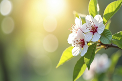 White Cherry Blossoms Background Wallpaper Product Image 1