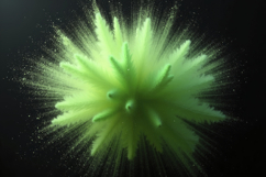 Green Powder Explosion Against a Black Background Wallpaper Product Image 1