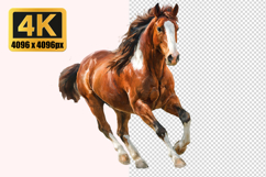 Brown Galloping Horse Transparent PNG Product Image 1