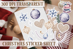 Christmas Watercolor Sticker Sheet Winter Cute Holiday PNG Product Image 1