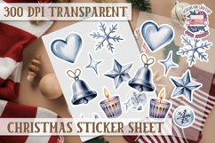 Christmas Watercolor Sticker Sheet Winter Cute Holiday PNG Product Image 1
