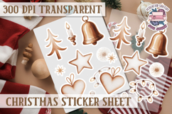 Christmas Watercolor Sticker Sheet Winter Cute Holiday PNG Product Image 1