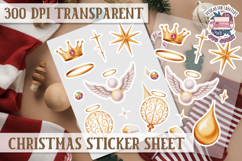 Christmas Watercolor Sticker Sheet Winter Cute Holiday PNG Product Image 1