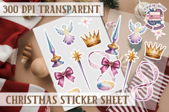 Christmas Watercolor Sticker Sheet Winter Cute Holiday PNG Product Image 1