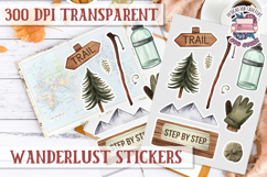 Travel sticker sheet Outdoor Scrapbook PNG Wanderlust Camp Product Image 1