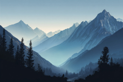 Snowy Mountains Background Wallpaper Product Image 1