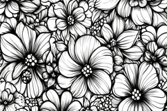 Black and White Floral Pattern Background Wallpaper Product Image 1