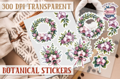 Botanical sticker sheet Spring Botanical PNG flowers Product Image 1